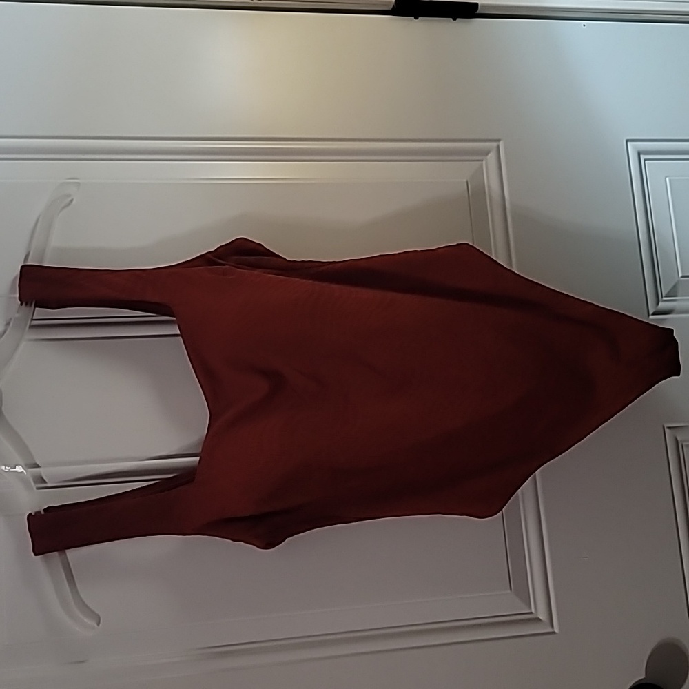 Textured Rust Orange 1pc Swimsuit - Picture 2 of 9